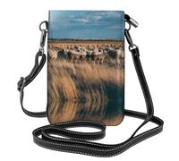 LLKGO TFlock of Sheep on the Grassland Pattern Crossbody Bag Mobile Phone Bag Women's Small Wallet Women a practical gift suitable for going out, exercise and shopping