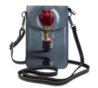 LLKGO TFlowers in the Light Bulb Pattern Crossbody Bag Mobile Phone Bag Women's Small Wallet Women a practical gift suitable for going out, exercise and shopping