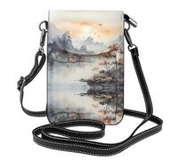 LLKGO Tpainting of Birds and Mountains Pattern Crossbody Bag Mobile Phone Bag Women's Small Wallet Women a practical gift suitable for going out, exercise and shopping