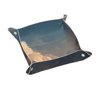 Llkgot Airplane in The Colorful Clouds - Bandeja de almacenamiento de cuero de doble cara de PVC de calidad media para un almacenamiento y organización cómodos