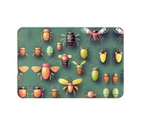 LLKGOT Alfombrilla antideslizante con patrón de atlas de insectos para interiores y exteriores, adecuado para entradas de dormitorio y baño, 40,6 x 61 cm
