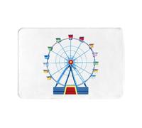 LLKGOT Alfombrilla antideslizante con patrón de noria giratoria para interiores y exteriores, adecuado para entradas de dormitorio y baño, 40,6 x 61 cm