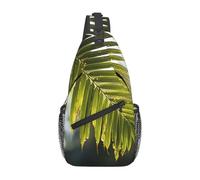 LLKGOT Bolsa de hombro con diseño de hoja de bambú adecuada para hombres y mujeres, adecuada para bolsas de fitness y viajes de senderismo