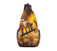 LLKGOT Bonita bolsa de hombro cruzada con imagen de abeja adecuada para hombres y mujeres, adecuada para bolsas de fitness y viajes de senderismo