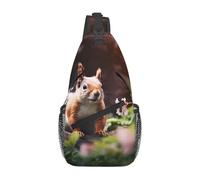 LLKGOT Bonita bolsa de hombro cruzada con imagen de ardilla adecuada para hombres y mujeres, adecuada para bolsas de fitness y viajes de senderismo
