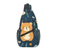 LLKGOT Bonita bolsa de hombro cruzada con imagen de oso adecuada para hombres y mujeres, adecuada para bolsas de fitness y viajes de senderismo