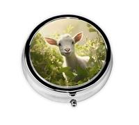 LLKGOT Goat Nature - Pastillero redondo con 3 compartimentos para almacenamiento de pastillas y viajes portátiles