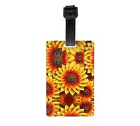 LLKGOT Las etiquetas de equipaje con imagen de girasol rojo y amarillo y las etiquetas para bolsa de viaje son adecuadas tanto para hombres como para mujeres para evitar el equipaje