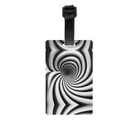 LLKGOT Las etiquetas de equipaje con imagen GIF de ilusión óptica en espiral y las etiquetas de bolsa de viaje son adecuadas tanto para hombres como para mujeres para evitar el equipaje