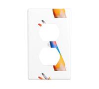 LLKGOT Panel de pared de doble enchufe con patrón de brazo de graffiti, cubierta de alimentación doméstica duradera para enchufes e interruptores decorativos