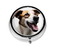 LLKGOT Pastillero redondo con 3 compartimentos para almacenamiento de pastillas y viajes portátiles de The Dog is Growling Picture