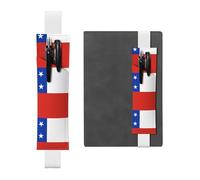 LLKGOT Portalápices de cuero con diseño de bandera de Chile para diarios de tapa dura, agendas, planificadores, bolsa de correa ajustable, White, Talla única