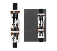 LLKGOT Portalápices de cuero con diseño de castillo de calabaza para diarios de tapa dura, agendas, planificadores, bolsa de correa ajustable, Black, Talla única