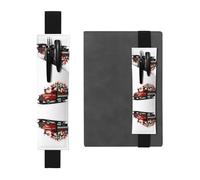 LLKGOT Portalápices de cuero con diseño de Papá Noel y un carrito de huevos de Pascua para diarios de tapa dura, agendas, planificadores, bolsa de correa ajustable, Black, Talla única