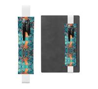 LLKGOT Portalápices de cuero con diseño de tortuga, pulpo, impresión temática del océano para diarios de tapa dura, diarios, planificadores, bolsa de correa ajustable, White, Talla única