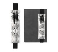 LLKGOT Portalápices de cuero con estampado de animales mitológicos para diarios de tapa dura, diarios, planificadores, bolsa de correa ajustable, Black, Talla única