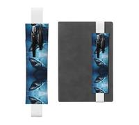 LLKGOT Portalápices de cuero con gran impresión de tiburón blanco para diarios de tapa dura, diarios, planificadores, bolsa de correa ajustable, White, Talla única