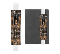 LLKGOT Portalápices de cuero con impresión de hiena solitaria para diarios de tapa dura, diarios, planificadores, bolsa de correa ajustable