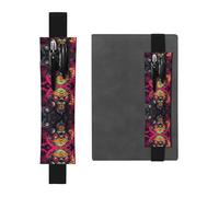 LLKGOT Portalápices de cuero con impresión de mono punk para diarios de tapa dura, diarios, planificadores, bolsa de correa ajustable, Black, Talla única