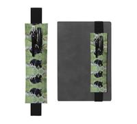 LLKGOT Portalápices de cuero con impresión de oso negro para diarios de tapa dura, diarios, planificadores, bolsa de correa ajustable, Black, Talla única