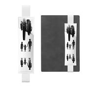 LLKGOT Portalápices de cuero con impresión Happy Back para diarios de tapa dura, agendas, planificadores, bolsa de correa ajustable, White, Talla única