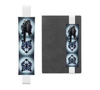 LLKGOT Portalápices de cuero para marcadores, impresión de cabeza de lobo feroz para diarios de tapa dura, diarios, planificadores, bolsa de correa ajustable, White, Talla única