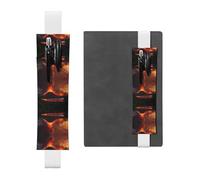 LLKGOT Portalápices de cuero para marcapáginas The erupting Kilauea Volcano Printing para diarios de tapa dura, diarios, planificadores, bolsa de correa ajustable, White, Talla única