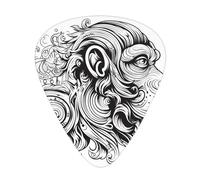 LLKGOT Púa de guitarra abstracta de mono, 12 piezas con tres combinaciones de púas de grosor adecuadas para bajo y ukelele