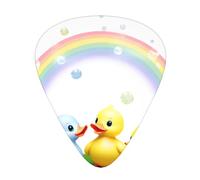 LLKGOT Púa de guitarra con imagen de pato amarillo con burbujas, 12 piezas con tres combinaciones de púas de grosor adecuadas para bajo y ukelele
