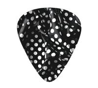 LLKGOT Púa de guitarra con puntos corrugados en blanco y negro, 12 piezas con tres combinaciones de púas de grosor adecuadas para bajo y ukelele
