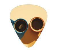 LLKGOT Púa de guitarra Espresso Double Coffee Picture 12 piezas con tres combinaciones de púas de grosor adecuadas para bajo y ukelele