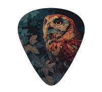 LLKGOT Púa de guitarra Owl in the Forest Picture 12 piezas con tres combinaciones de púas de grosor adecuadas para bajo y ukelele