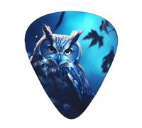 LLKGOT Púa de guitarra Owl in the Moonlight Picture 12 piezas con tres combinaciones de púas de grosor adecuadas para bajo y ukelele