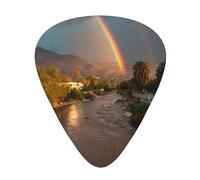 LLKGOT Púa de guitarra Rainbow on the River Beach, 12 piezas con tres combinaciones de púas de grosor adecuadas para bajo y ukelele