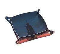 Llkgot Tall Buildings in The Evening Sun - Bandeja de almacenamiento de cuero de doble cara de PVC de calidad media para un almacenamiento y organización cómodos