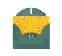 LLKGOT Tarjeta de felicitación con imagen de gotas de lluvia sobre fondo amarillo, papel nacarado de alta calidad, diseño de efecto perla de doble cara