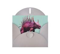 LLKGOT Tarjeta de felicitación con imagen de monstruo de fondo puro, papel nacarado de alta calidad, diseño de efecto perla de doble cara