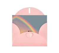 LLKGOT Tarjeta de felicitación con imagen de The House Under The Rainbow - Papel nacarado de alta calidad, diseño de efecto perla de doble cara