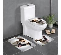 LLKGOT The Dog is Growling - Juego de 3 alfombras de baño antideslizantes, fáciles de limpiar y mantener, bloquean la humedad y son duraderas
