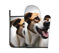 LLKGOT The Dog is Growling - Juego de guantes de horno y soportes para ollas para abrir la tapa de la olla en la cocina, microondas, horno