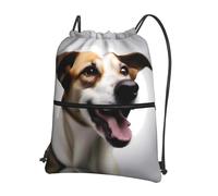 LLKGOT The dog is growling - Mochila con cremallera y cordón de impresión fuerte y ligera para senderismo y camping