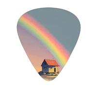 LLKGOT The House Under the Rainbow Picture - Púa de guitarra (12 piezas con tres combinaciones de púas de grosor adecuadas para bajo y ukelele)