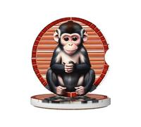 LLKGOT The Silent Monkey - Posavasos para coche, 2 almohadillas de cerámica absorbentes antideslizantes para bebidas, decoración de coche