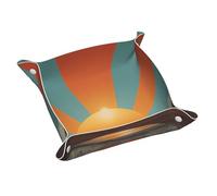 Llkgot The Sun Shines Brightly - Bandeja de almacenamiento de cuero de doble cara de PVC de calidad media para un almacenamiento y organización cómodos