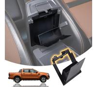 LLKUANG Organizador de consola central de coche, caja de almacenamiento oculta, apto para Ford Ranger 2015-2021, accesorios de bandeja oculta para reposabrazos de inserción negra