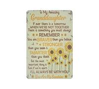 LLLDHGCBSS Cartel de metal con texto en inglés «To My Amazing Granddaughter You're My Sunshine» para decoración del hogar, 12 x 8 pulgadas