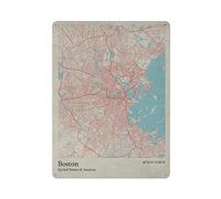 LLLDHGCBSS Maps American City Boston - Placa de metal para colgar en hierro, pintura retro para el hogar, cocina, jardín, garaje, decoración de pared, 40,6 x 30,5 cm