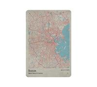 LLLDHGCBSS Maps American City Boston - Placa de metal para colgar en hierro, pintura retro para el hogar, cocina, jardín, garaje, decoración de pared, 30,5 x 20,3 cm