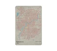 LLLDHGCBSS Maps Canada City Edmonton - Placa de metal para colgar, pintura de hierro retro, para hogar, cocina, jardín, garaje, decoración de pared, 30,5 x 20,3 cm