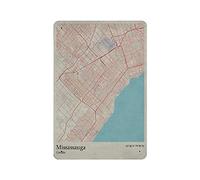 LLLDHGCBSS Maps Canada City Missassauga - Placa de metal para colgar, pintura de hierro retro, para hogar, cocina, jardín, garaje, decoración de pared, 30,5 x 20,3 cm